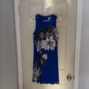 Anne Klein Blue and White Floral Midi Dress